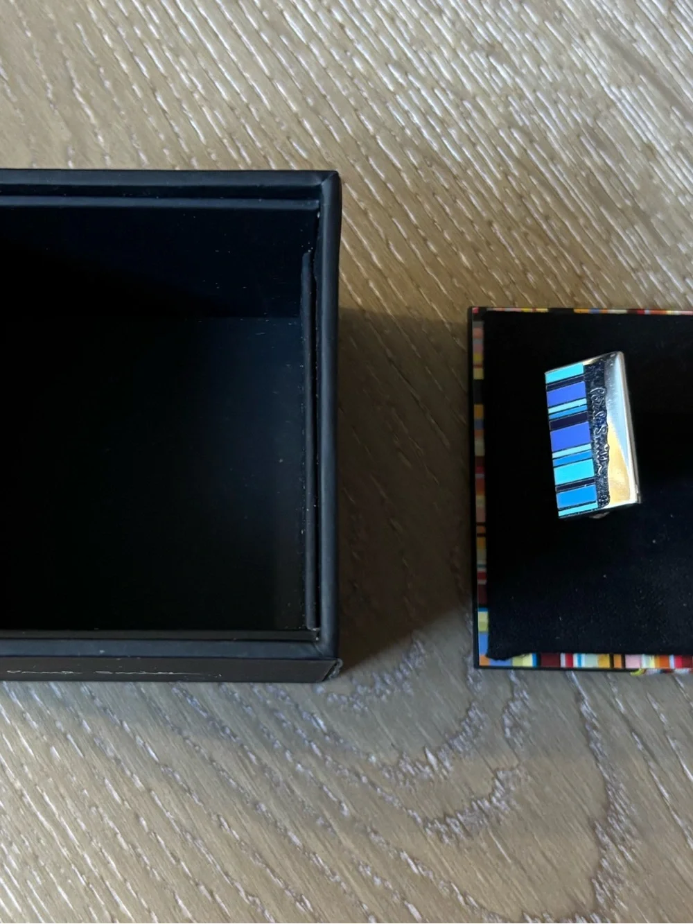 Paul Smith Multicolor Blue Stripe Enamel Cufflinks